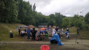 Colombes sous la pluie
